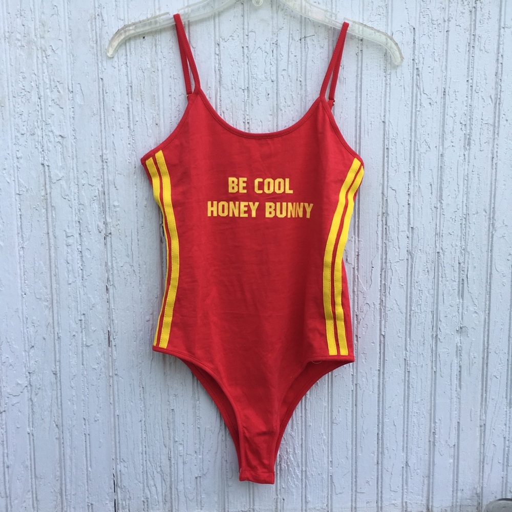 NWOT Red Graphic Bodysuit